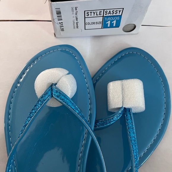 Woman’s Sandals SZ 11 NWT, color turquoise - Picture 3 of 5